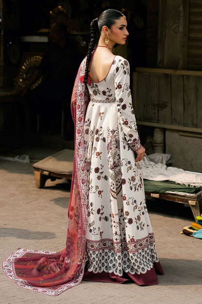 Maroon Mehak - 3Pc Anarkali Gown